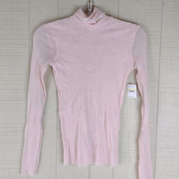 Free People Tops - Free People Intimately Mesh Turtleneck Top Vintage Rose Pink New